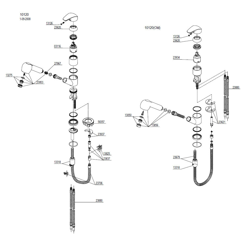 Damixa Onderdelen Space Keukenkraan met vaatdouche 10120.00