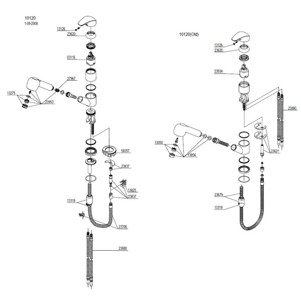 Damixa Onderdelen Space Keukenkraan met vaatdouche 10120.00