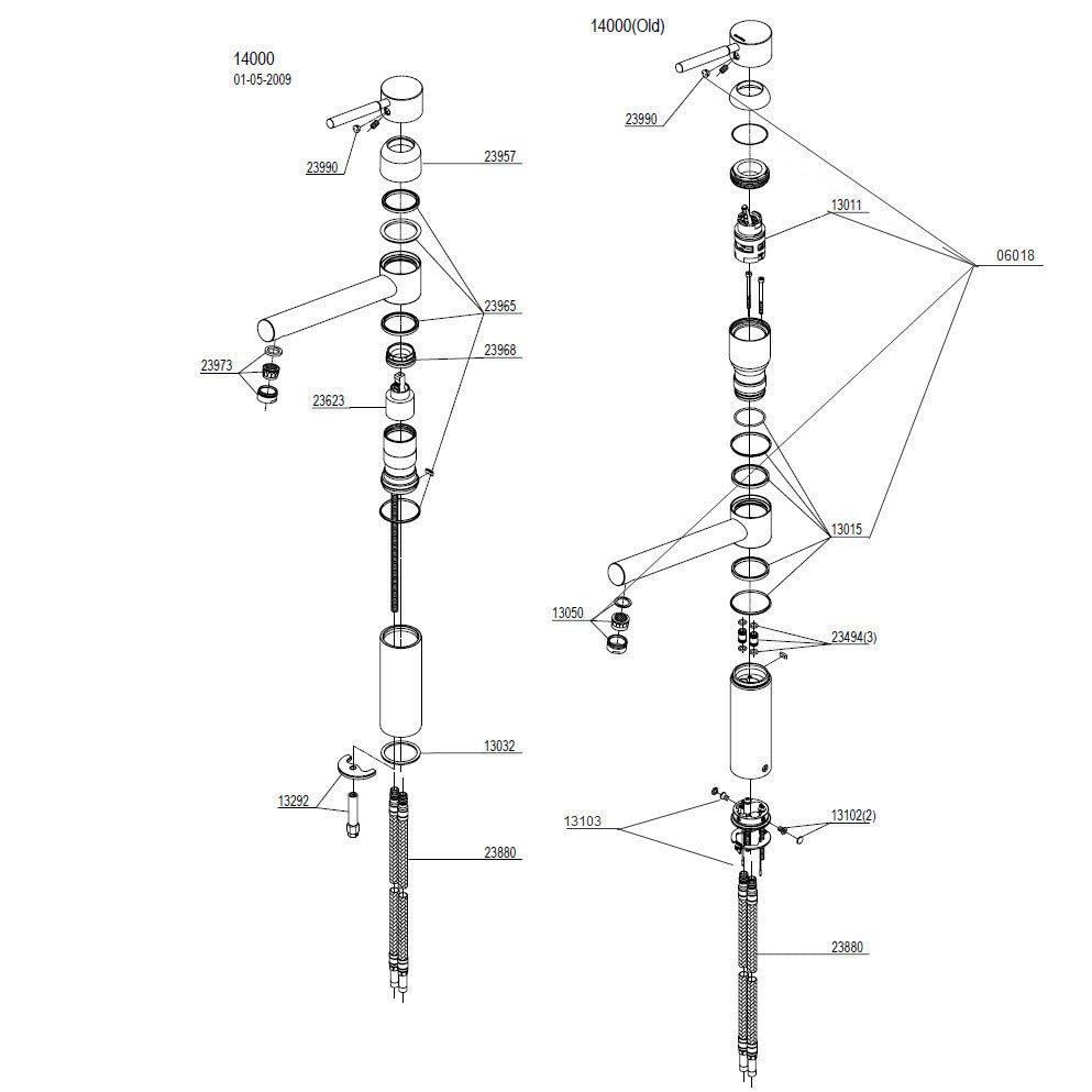 Damixa Parts Merkur Kitchen Faucet old and new 14000.00