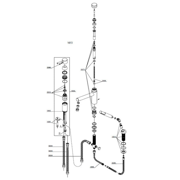 Damixa Parts Merkur 3-hole bath tap 14013.00