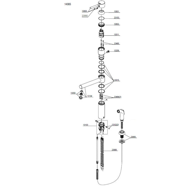 Damixa Parts Merkur Kitchen faucet with separate shower head 14065.00