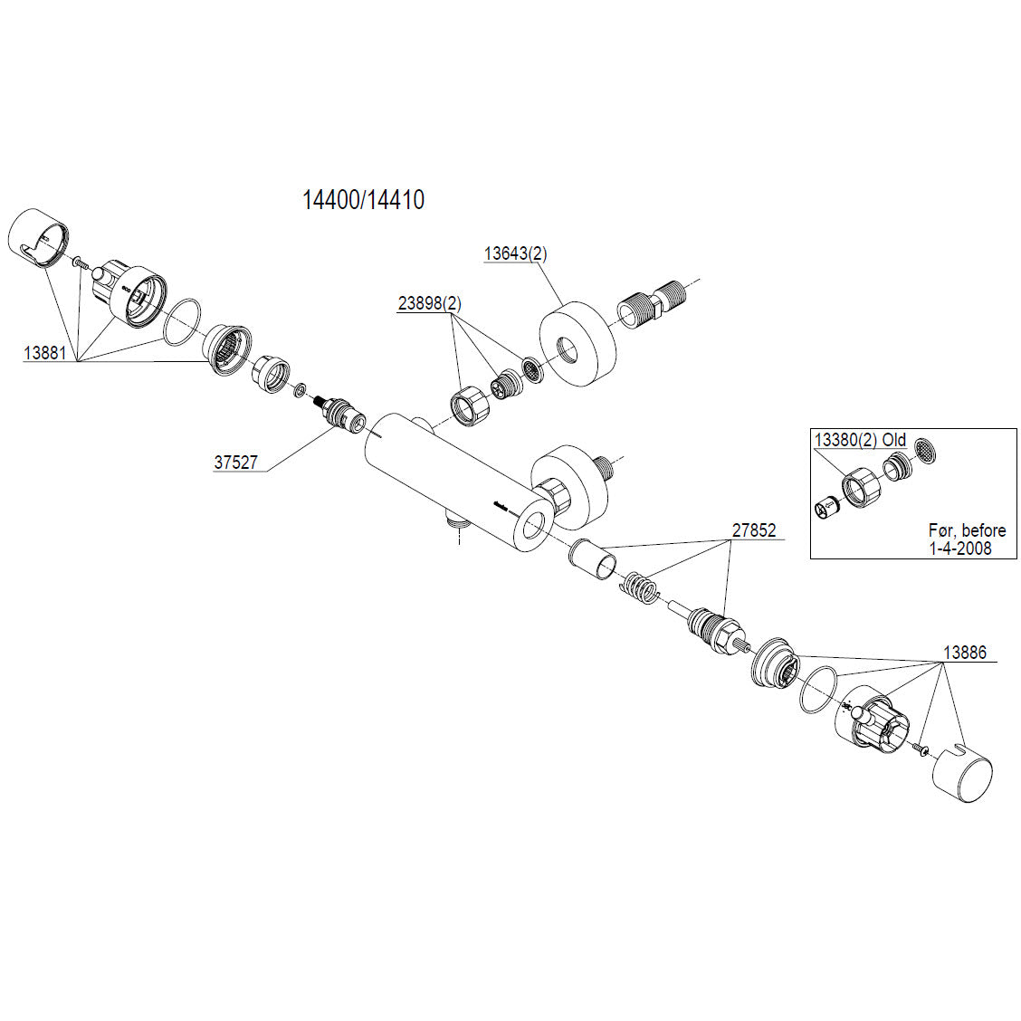 Damixa Parts Merkur Shower Thermostat 14400.00 / 14410.00