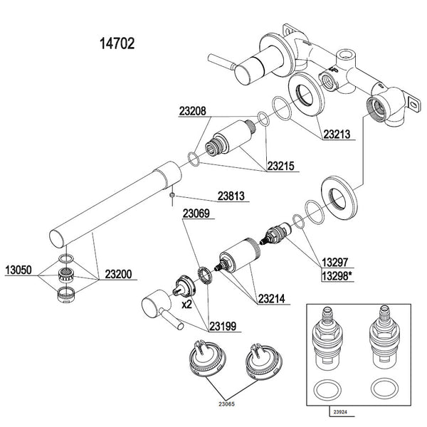 Damixa Parts Merkur built-in kitchen faucet 14702.00