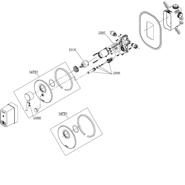 Damixa Parts Merkur Shower Faucet Article number 14751.00