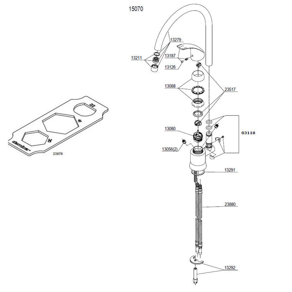 Damixa Parts Jupiter Kitchen Faucet with High Spout 15070.00