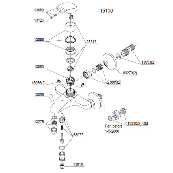 Damixa Parts Jupiter Bath Mixer Tap 15100.00