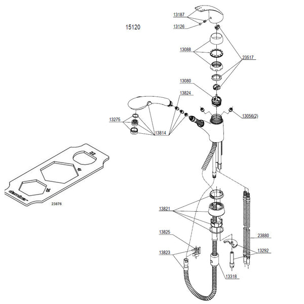 Damixa Parts Jupiter Kitchen Faucet with Hand Shower 15120.00