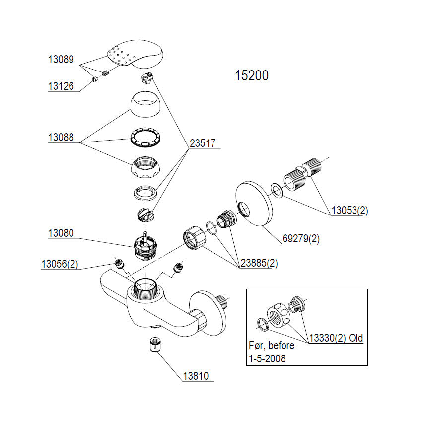 Damixa Parts Jupiter Shower Mixer Tap 15200.00 / 15277.00