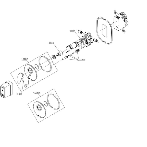 Damixa Parts Jupiter Bath Tap Built-in Article number 15702.00