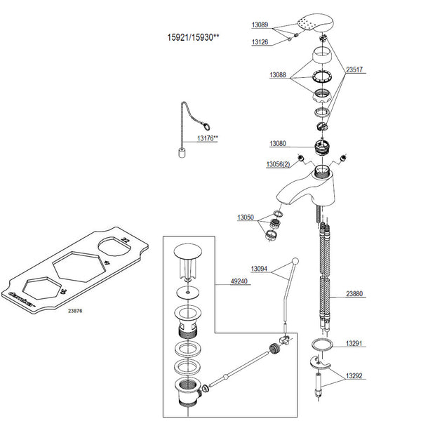 Damixa Parts Jupiter Washbasin tap 15921.00 / 15930.00 / 15821.00 / 15021.00