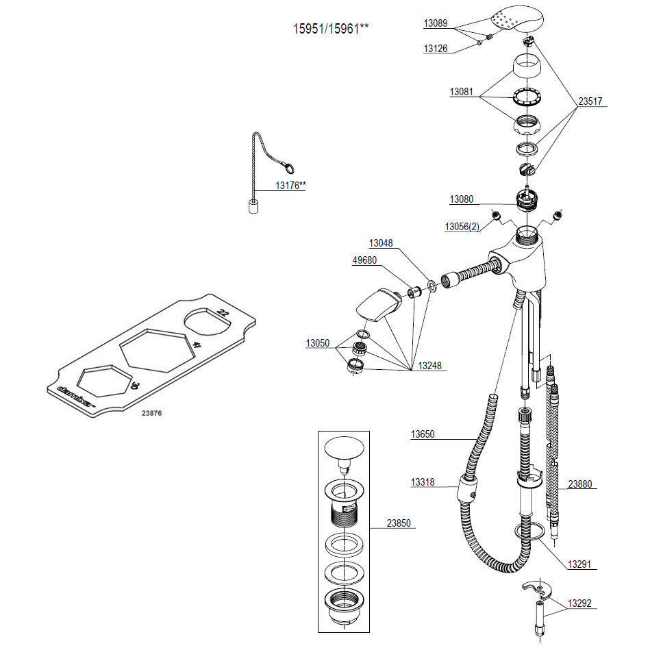 Damixa Parts Jupiter Washbasin tap with pull-out head 15951.00 / 15961.00