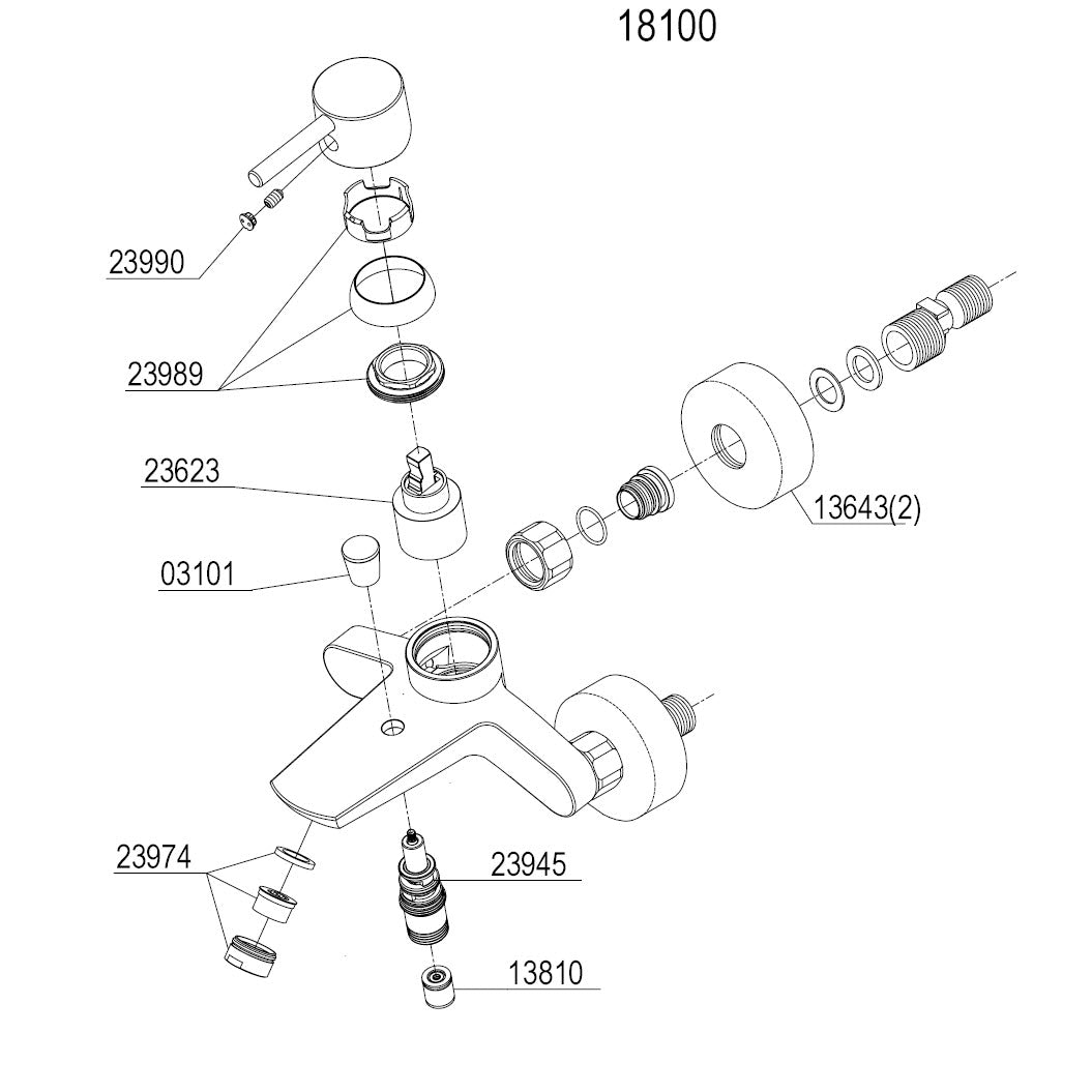 Damixa Parts Osier Bath Tap Hoh 15Cm Article number 18100.00