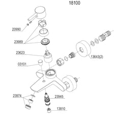 Damixa Parts Osier Bath Tap Hoh 15Cm Article number 18100.00
