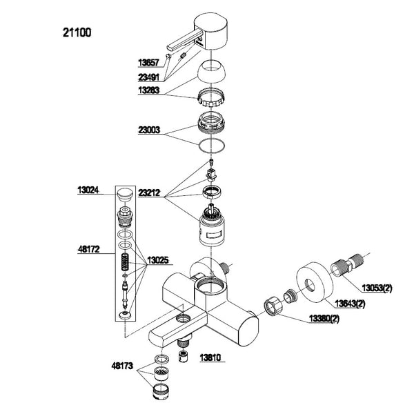 Damixa Parts Luna / Planet bath mixer tap 21100.00