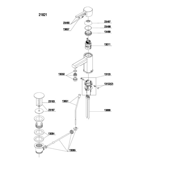 Damixa Parts Luna / Planet Washbasin mixer tap 21821.00