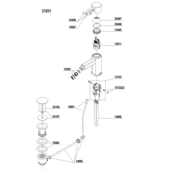 Damixa Parts Luna / Planet Bidet Tap 21831.00