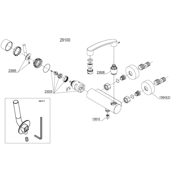 Damixa Parts Arc bath tap 26100.00 / 29100.00