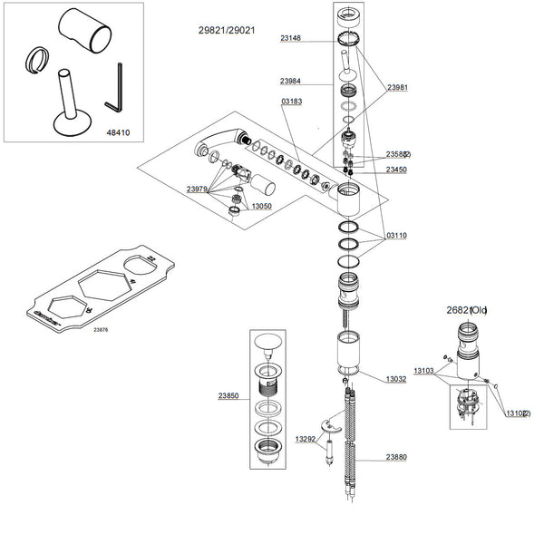 Damixa Parts Arc Washbasin tap 26821 / 29821 / 26021 / 29021
