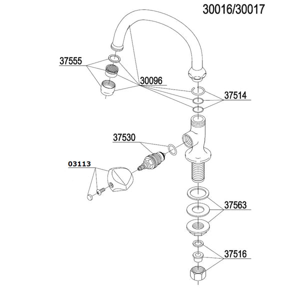Damixa Onderdelen Object Fonteinkraan hoog 30016.00 / 30017.00