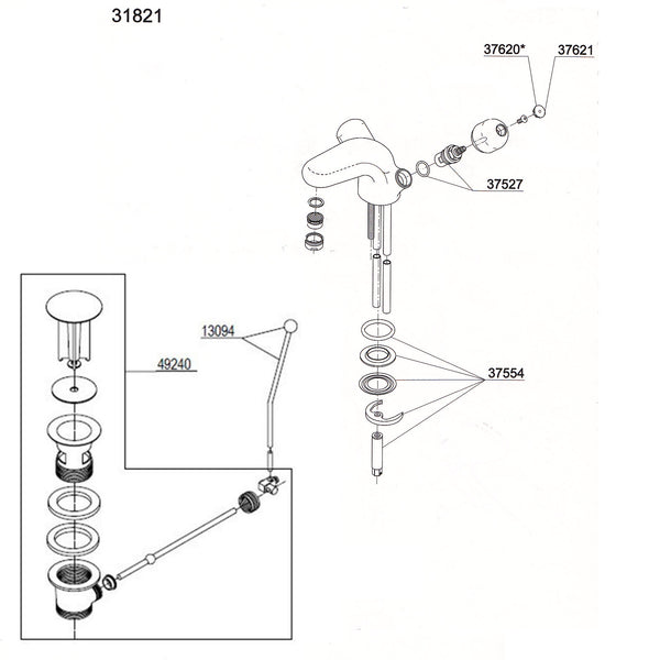 Damixa Parts Cascade Washbasin tap 31821.00