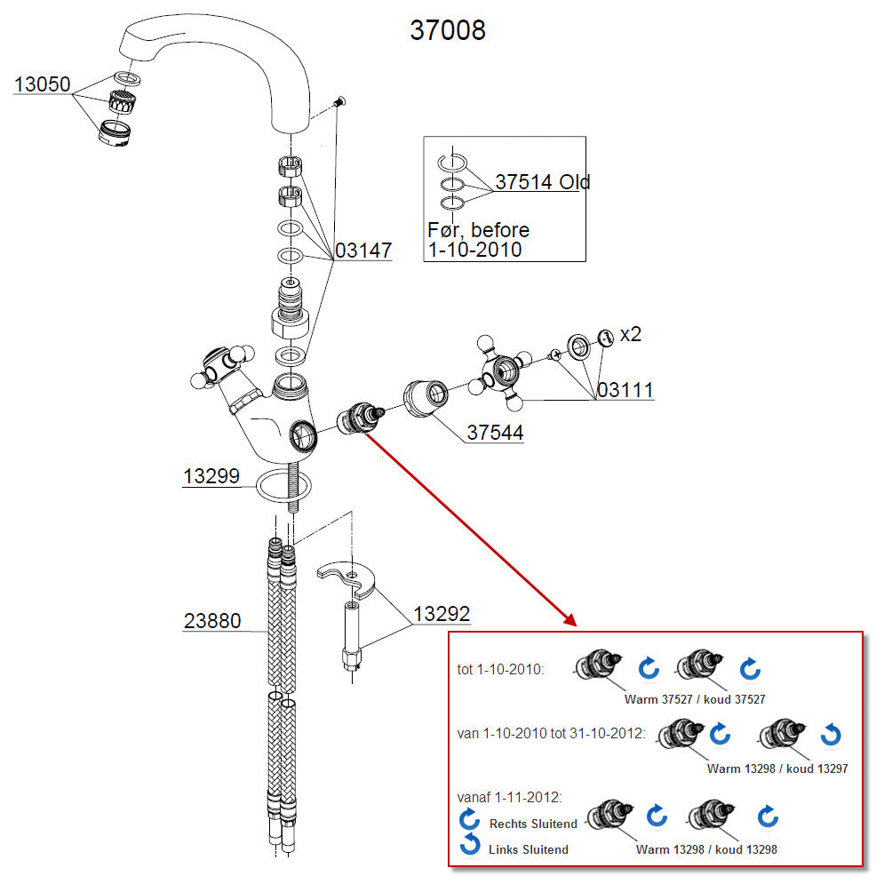 Damixa Parts Tradition Kitchen Mixer Tap 37008.00