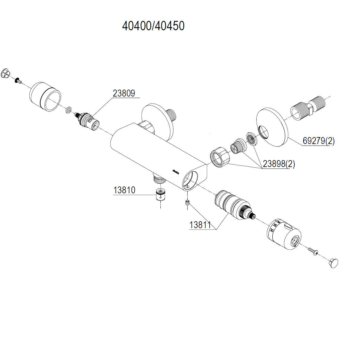 Damixa Parts Eclipse Shower Thermostat 40400.00