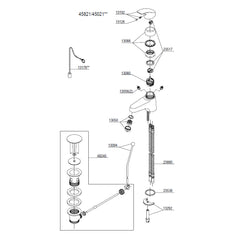 Damixa Parts Eclipse Washbasin tap with waste / chain 45821.00 / 45021.00