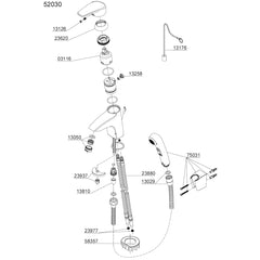 Damixa Parts Elara Washbasin Tap With Side Shower Article number 52030.00