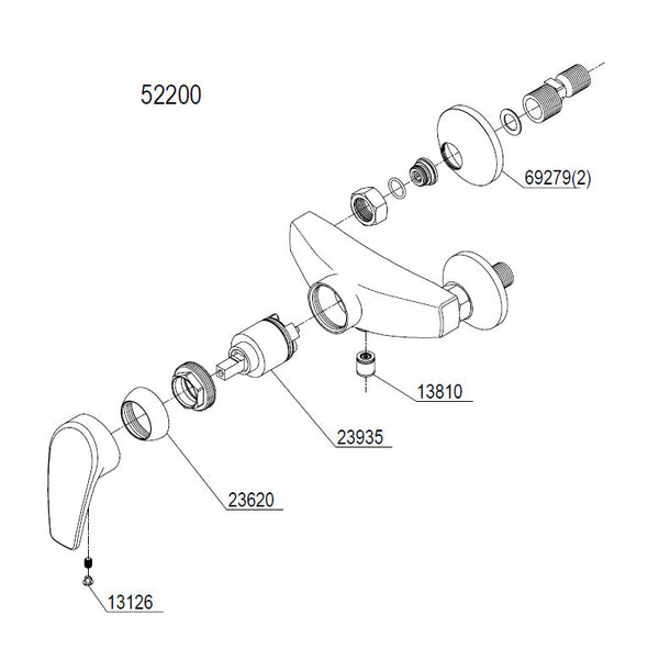 Damixa Parts Elara Shower Mixer Tap 52200.00