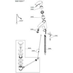 Damixa Parts Elara Washbasin mixer tap with waste / chain 52821.00 / 52021.00