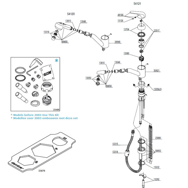 Damixa Parts Apollo Plus Kitchen Mixer Tap with Pull-Out Aerator / Head 54121.00 / 54120.00