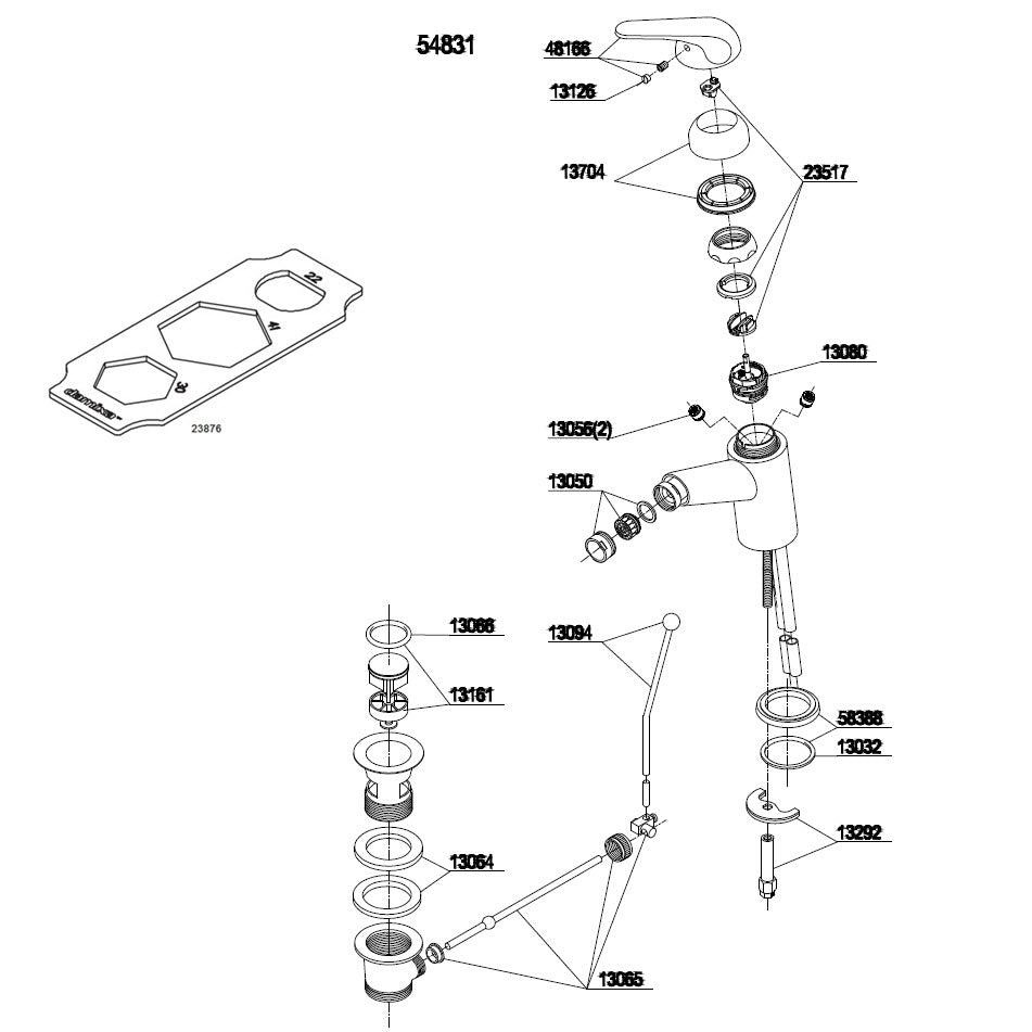 Damixa Onderdelen Apollo Plus Bidetmengkraan 54831.00