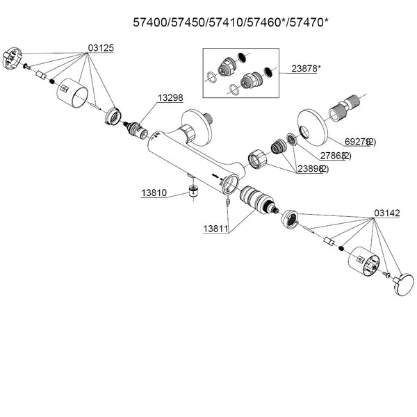 Damixa Thermixa Zero thermostatische douchemengkraan hoh 15cm chroom