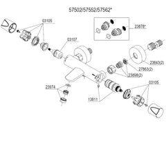 Damixa Onderdelen Thermixa 200 Badthermostaat Artikelnummer 57502.74 / 57552.74