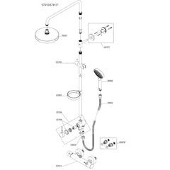 Damixa Parts Belisha Shower System With Diverter Article number 57910.00 / 57913.00