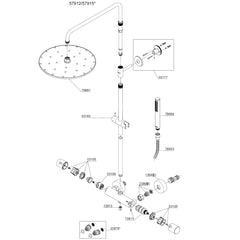 Damixa Parts Eliza Shower System With Diverter Article number 57912.00 / 57915.00