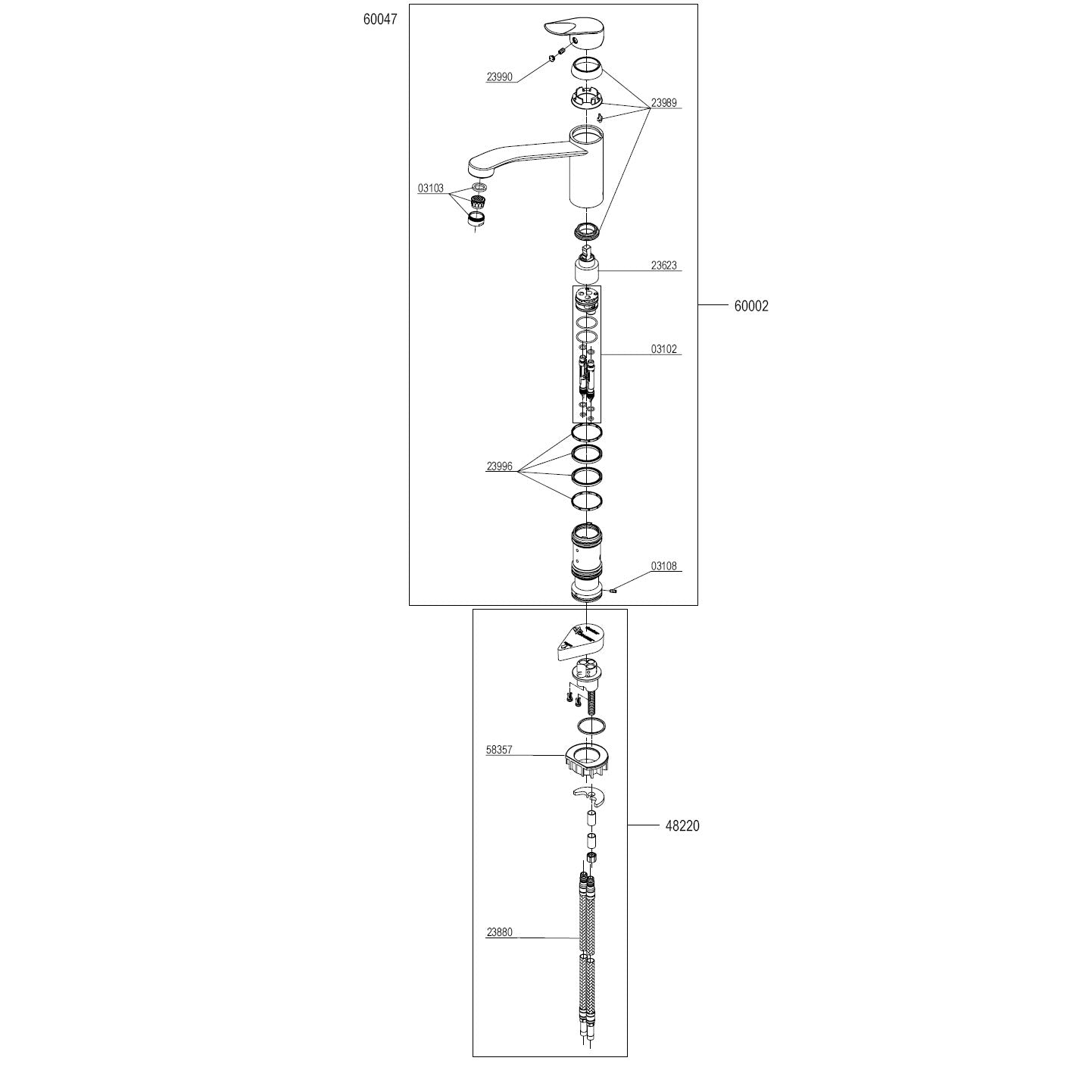 Damixa Parts Clover Kitchen Mixer Tap 60002.00 / 60047.00