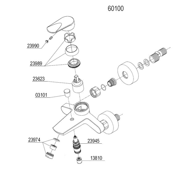Damixa Parts Clover Bath Mixer Tap 60100.00