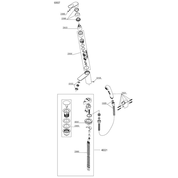 Damixa Parts Clover Basin Mixer Tap 60837.00