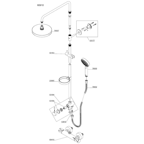 Damixa Parts Chimona Shower System With Diverter Article number 60910.00