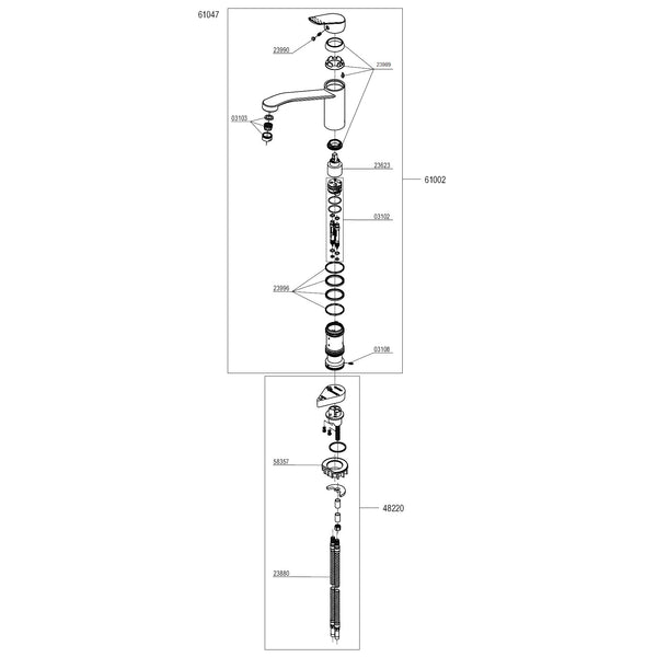 Damixa Parts Jupiter Trend Kitchen Mixer Tap 61047.00 / 61002.00