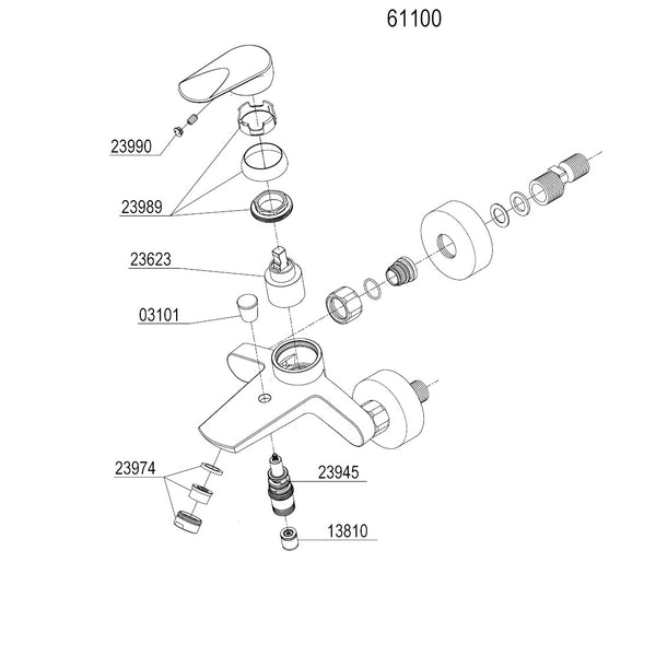 Damixa Parts Jupiter Trend Bath Mixer Tap 61100.00