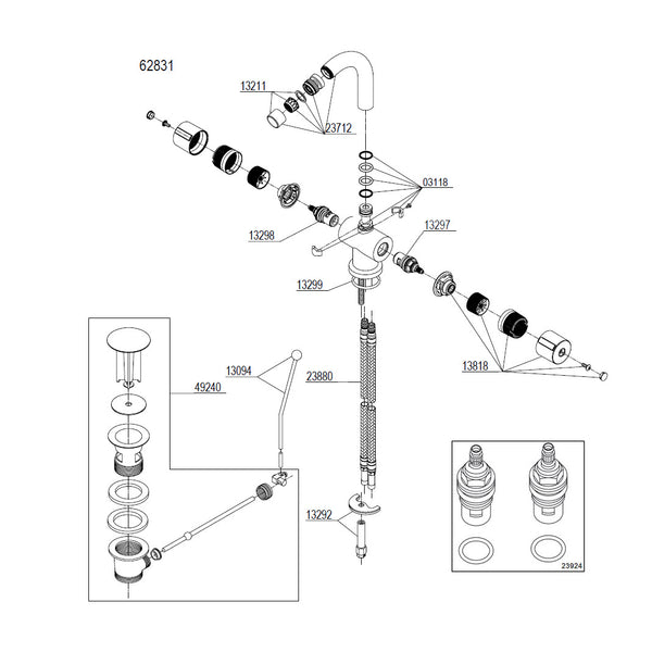 Damixa Onderdelen Titan Bidetmengkraan 62831.00