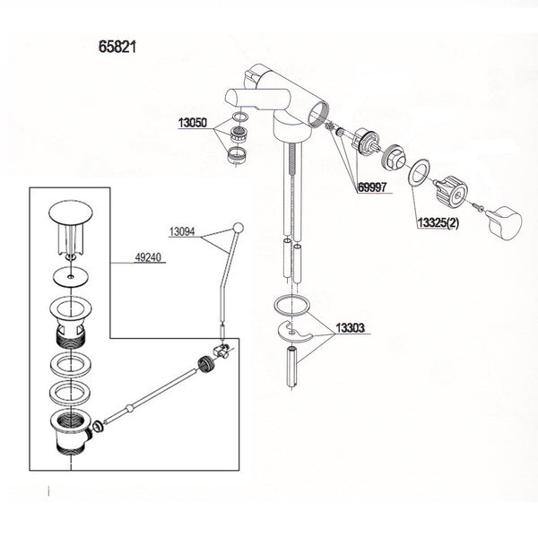 Damixa Parts Architect Washbasin tap with waste 65821.00
