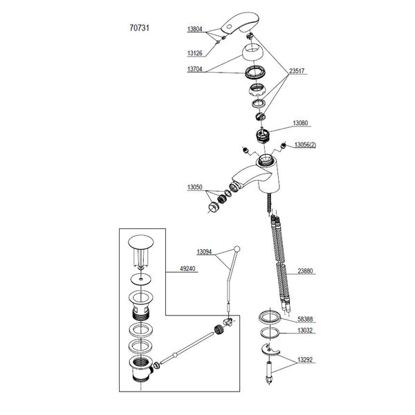 Damixa Spare Parts Gala Bidet Mixer Tap 70731.00