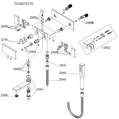 Damixa Onderdelen G Type V3.0 Badkraan met handdouche 72100 / 72110