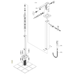 Damixa Onderdelen G Type V3.0 Staande Badkraan met handdouche 72141.00