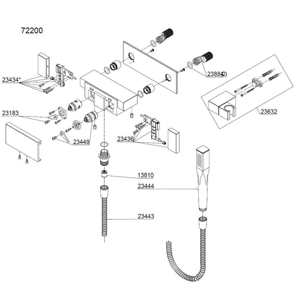 Damixa Parts G Type V3.0 Shower tap with hand shower 72200 / 72110