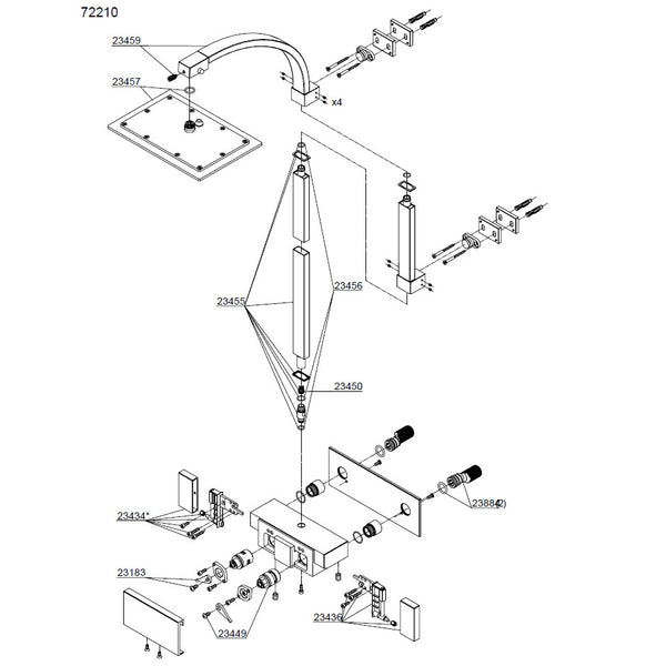 Damixa Parts G Type V3.0 Shower tap with rain shower 72210.00