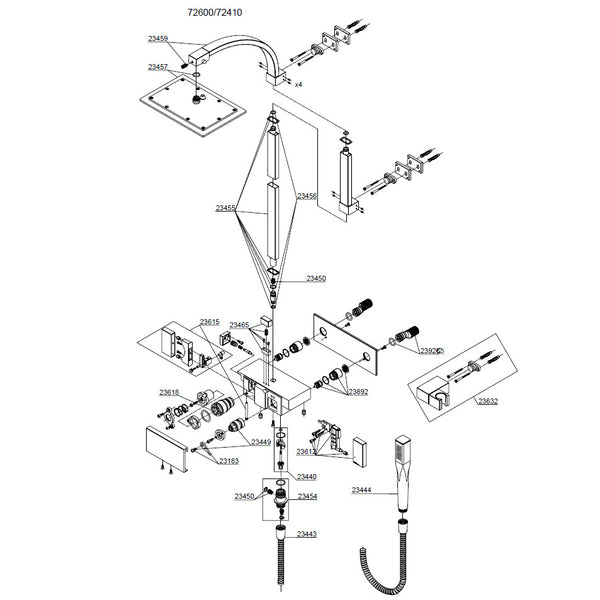 Damixa Parts G Type V3.0 Thermostatic shower system 72600 / 72410
